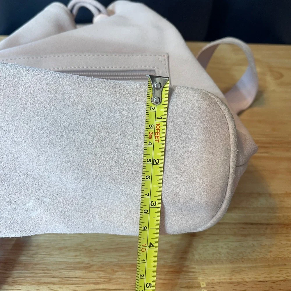 UGG Australia Pink Suede Shearling Fur Mini Backpack Drawstring Bag
